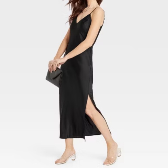Black Slip Dress - Picture 3 of 5